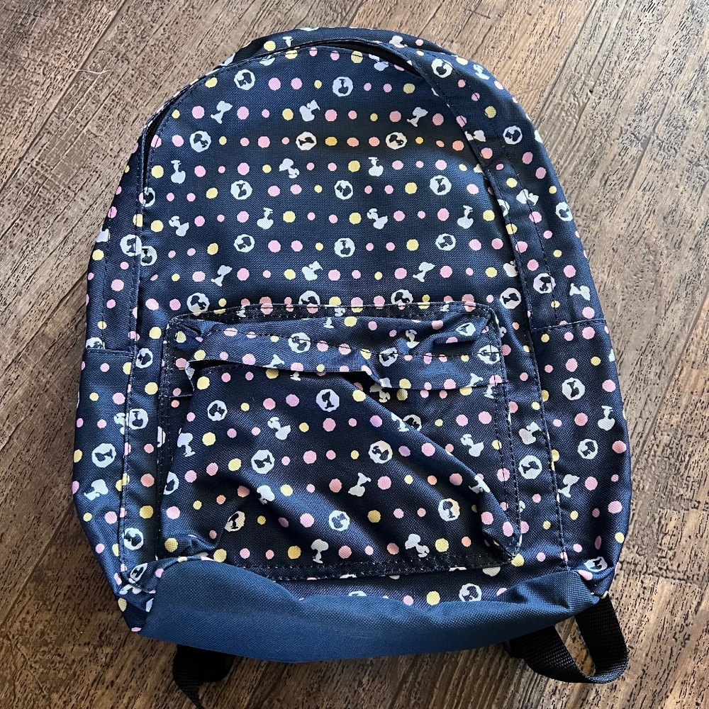 Blue Polka Dot Snoopy Canvas Backpack